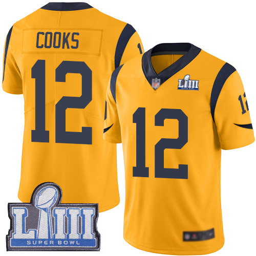 Los Angeles Rams Limited Gold Men Brandin Cooks Jersey NFL Football #12 Super Bowl LIII Bound Rush Vapor Untouchable